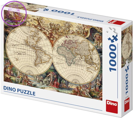 DINO Puzzle Historická mapa 66x47cm foto skládačka 1000 dílků