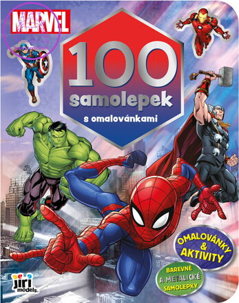 JIRI MODELS 100 samolepek s omalovánkami Marvel hrdinové