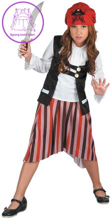 KARNEVAL Šaty pirátka vel.L (130-140 cm) 8-10 let KOSTÝM