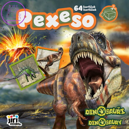 JIRI MODELS Pexeso v sešitu Dinosauři s krabičkou a omalovánkou