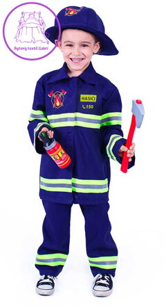 KARNEVAL Šaty hasič vel.L (128-140cm) 8-10 let český potisk CZ *KOSTÝM*
