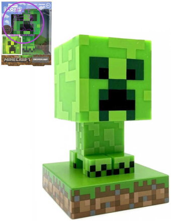 Stolní lampička Minecraft Creeper Icon Light 10cm na baterie LED Světlo