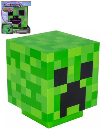 Minecraft Crepper halloweenská dekorativní lampa na baterie Světlo Zvuk