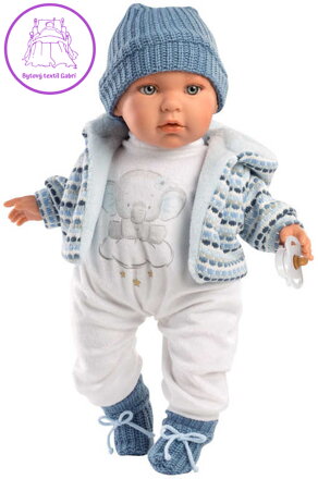 LLORENS Panenka realistická Baby ENZO chlapeček 42cm na baterie Zvuk