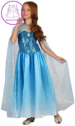 KARNEVAL Šaty Sněhová královna vel. M (120-130cm) 5-9 let *KOSTÝM*
