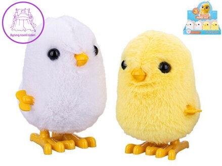 PLYŠ Kuřátko na natažení skákající 9cm