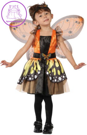 KARNEVAL Šaty Motýlí víla vel.XS (92-104 cm) 3-4 roky *KOSTÝM*