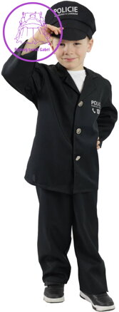 KARNEVAL Šaty Policista vel. M (116-128cm) 6-8 let Eko *KOSTÝM*