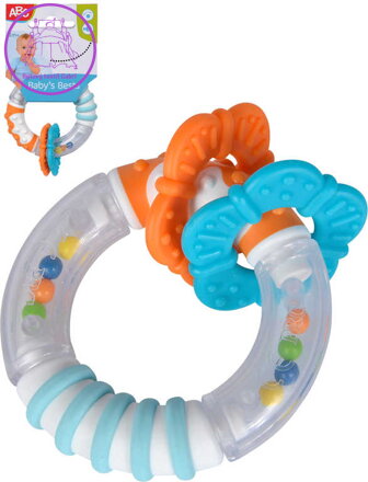 SIMBA Baby chrastítko a kousátko kroužek 9cm s přívěsky pro miminko
