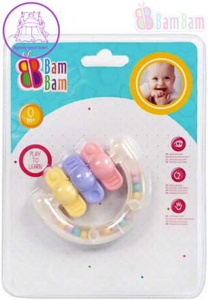 BAM BAM Baby chrastítko TVARY kousátko pro miminko