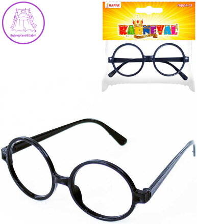 KARNEVAL Brýle čarodějnické kulaté černé *KARNEVALOVÝ DOPLNĚK*