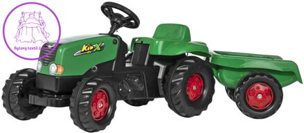ROLLY TOYS Traktor dětský šlapací Rolly Kids zelený set s vlečkou 130x42x39cm