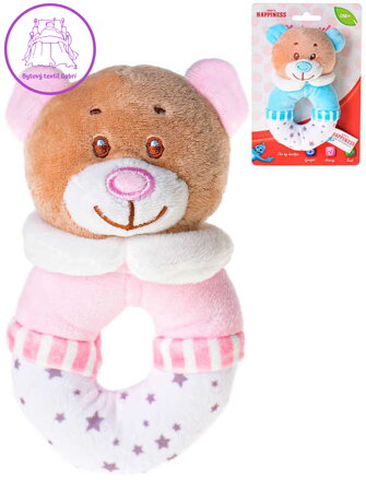 PLYŠ Baby chrastítko medvídek 13cm 2 barvy *PLYŠOVÉ HRAČKY*