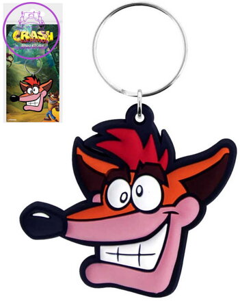 Klíčenka Crash Bandicoot Extra Life 6cm přívěsek na klíče gumový