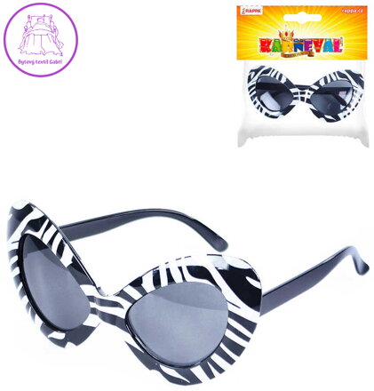 KARNEVAL Brýle retro černobílé dospělé *KARNEVALOVÝ DOPLNĚK*