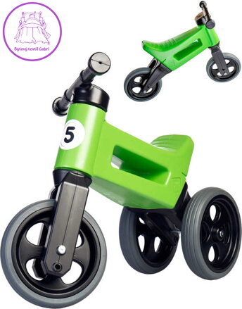 Odrážedlo Funny Wheels Rider Sport 2v1 dětské odstrkovadlo Zelené plast