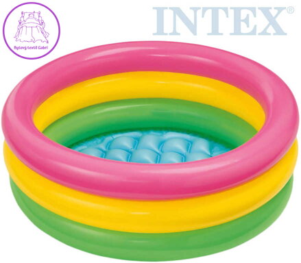 INTEX Bazének dětský nafukovací tříbarevný 61x22cm kulatý 57107