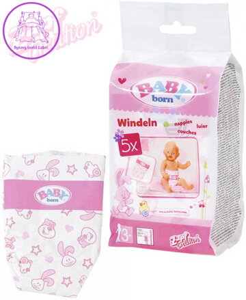 ZAPF BABY BORN Plenky pro panenku miminko set 5ks