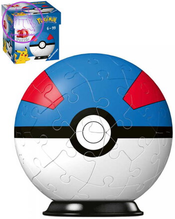 RAVENSBURGER Puzzleball 3D Pokeball skládačka 54 dílků Pokémon