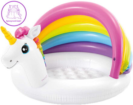 INTEX Baby bazének nafukovací Jednorožec 127x102x69cm na vodu 57113