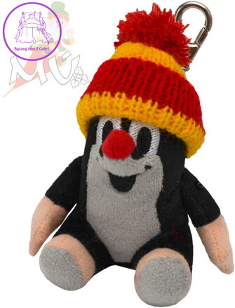 MORAVSKÁ ÚSTŘEDNA Krtek (krteček) s karabinou 9cm sedící červený kulich MORAVSKÁ ÚSTŘEDNA Krtek (krteček) s karabinou 9cm sedící červený kulich