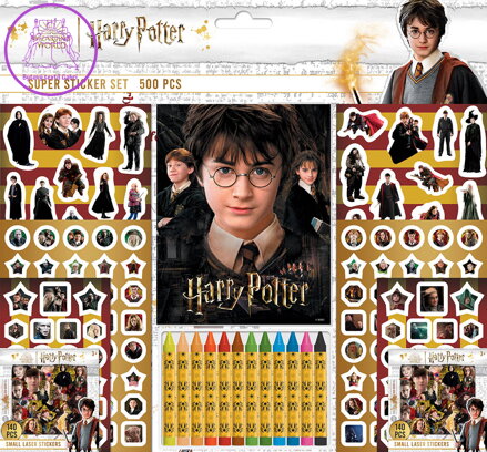 JIRI MODELS Samolepkový set s omalovánkami a voskovkami Harry Potter