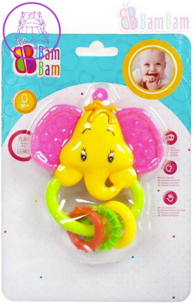 BAM BAM Baby chrastítko SLON kousátko pro miminko