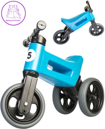 Odrážedlo Funny Wheels Rider Sport 2v1 dětské odstrkovadlo Modré plast