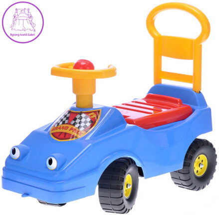 MAD Baby odrážedlo auto modré s klaksonem 54cm odstrkovadlo s očima