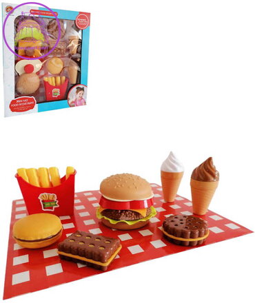 MAC TOYS Fast Food potraviny makety rychlé občerstvení plast v krabici