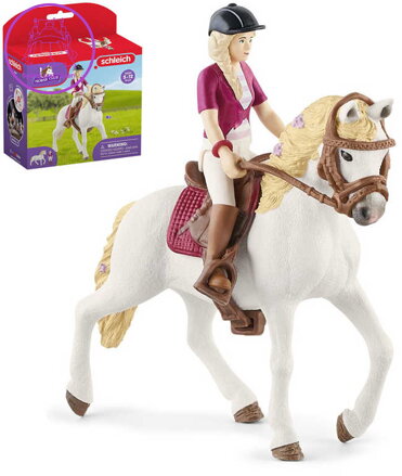 SCHLEICH Sofia na koni figurka ručně malovaná herní set s doplňky plast