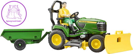 BRUDER 62104 Malotraktor John Deere X949 set s vlečkou a figurkou s doplňky