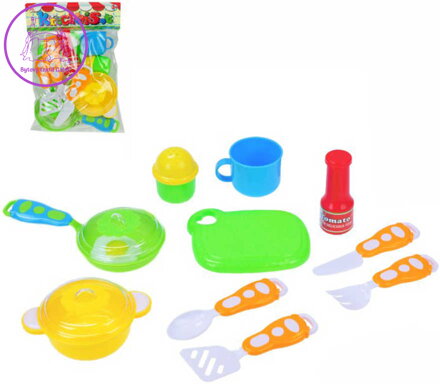 Kuchyňské dětské nádobí barevné set v sáčku plast