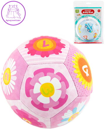 Chrastítko baby soft míček textilní 12cm 2 barvy pro miminko