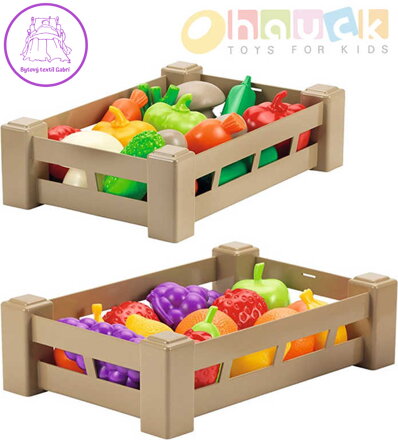 ECOIFFIER Přepravka set bedýnka s ovocem / zeleninou baby 2 druhy plast