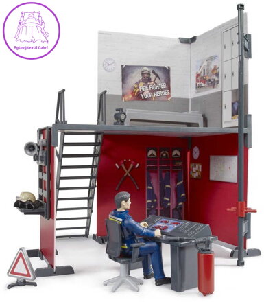 BRUDER 62702 Hasičská stanice herní set s figurkou hasiče plast