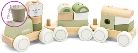VIGA DŘEVO PolarB Vláček navlékací s kostkami baby *DŘEVĚNÉ HRAČKY*
