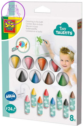 SES CREATIVE Baby voskovky do vany set 8ks do vody smývatelné