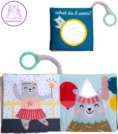 TAF TOYS Baby knížka textilní s aktivitami Co dělá Paul? pro miminko