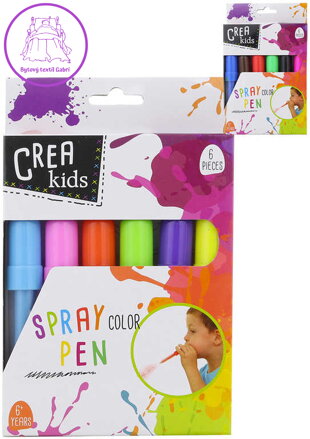Fixy foukací 6ks kreativní set se 2 šablonami různé barvy