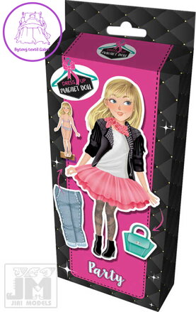 JIRI MODELS Panenka magnetická oblékací Na party set s podstavcem