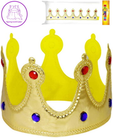 KARNEVAL Koruna královská na suchý zip látková KARNEVALOVÝ DOPLNĚK
