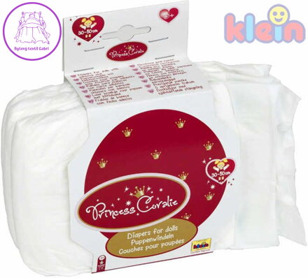 KLEIN Plenky dětské sada 3 plínky pro panenku Princess Coralie