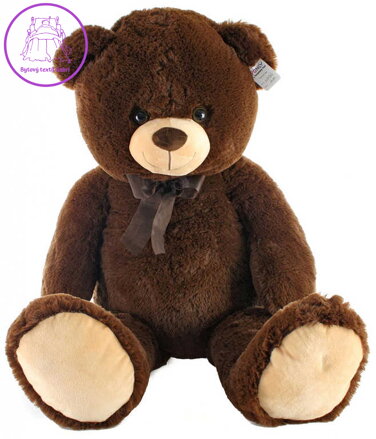 PLYŠ Medvěd hnědý tmavý 100cm s mašlí *PLYŠOVÉ HRAČKY*