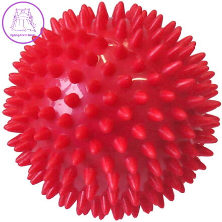 ACRA Míček masážní 7,5cm červený balónek ježek s bodlinkami v krabici