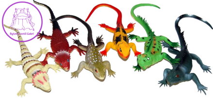 Zvířata ještěrky 32cm plastové figurky zvířátka pískací 6 druhů