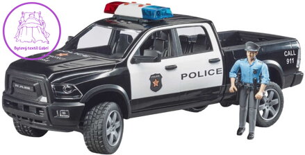 BRUDER 02505 Auto policie Dodge RAM 2500 s figurkou na baterie Světlo Zvuk