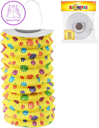 Lampion válec žlutý Balónky na čajovou svíčku v sáčku