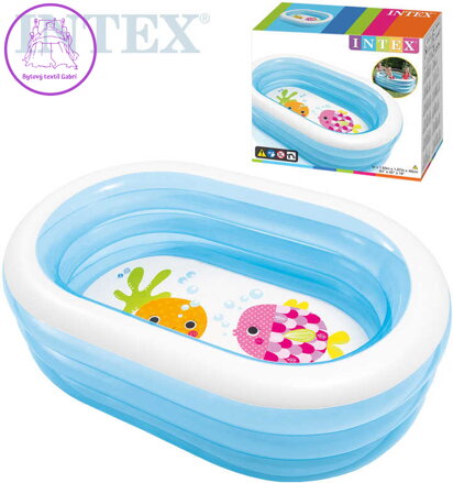 INTEX Bazén dětský nafukovací ovál 163x107x46cm s rybičkami 57482