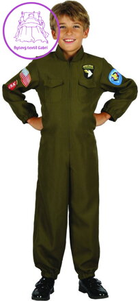 KARNEVAL Šaty vojenský pilot vel.M (120-130cm) 5-9 let *KOSTÝM*